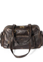 Nappa Leather Pocket Top-Handle Bag