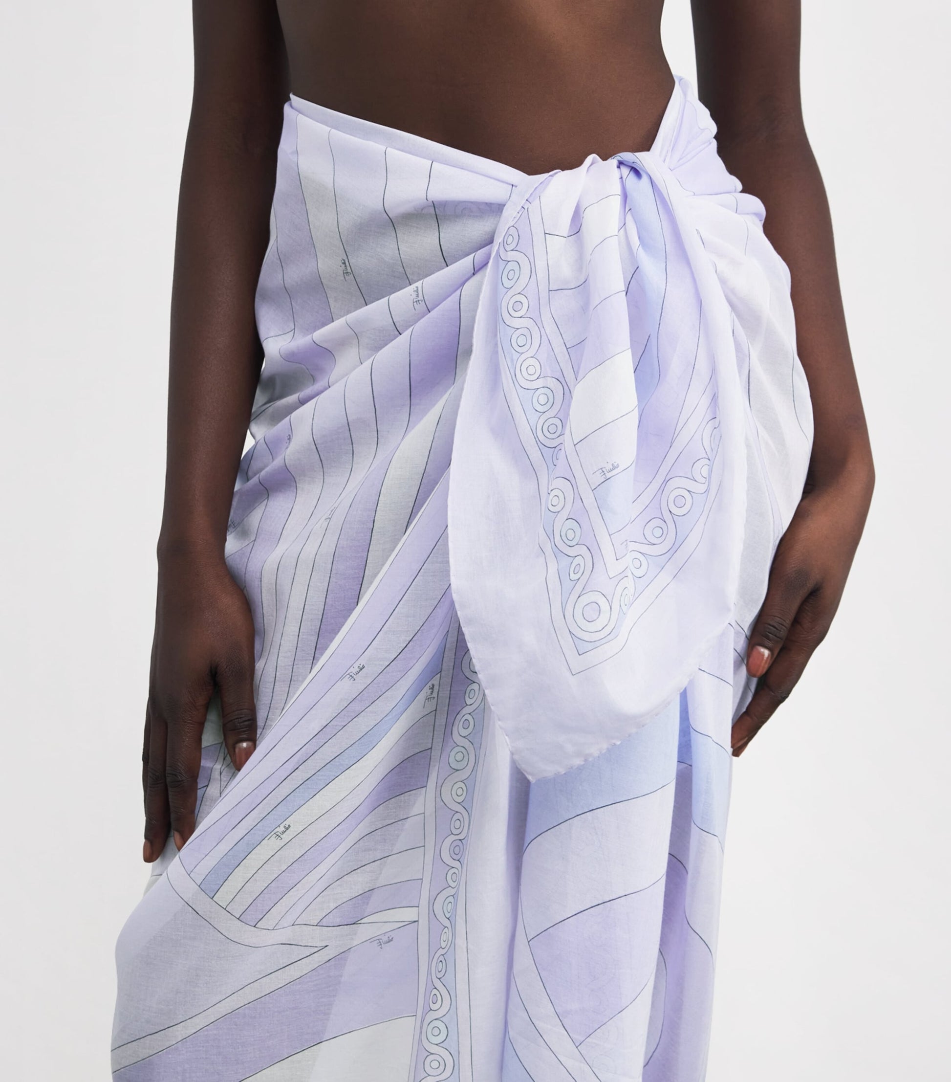 Purple Cotton Tie-Side Pareo