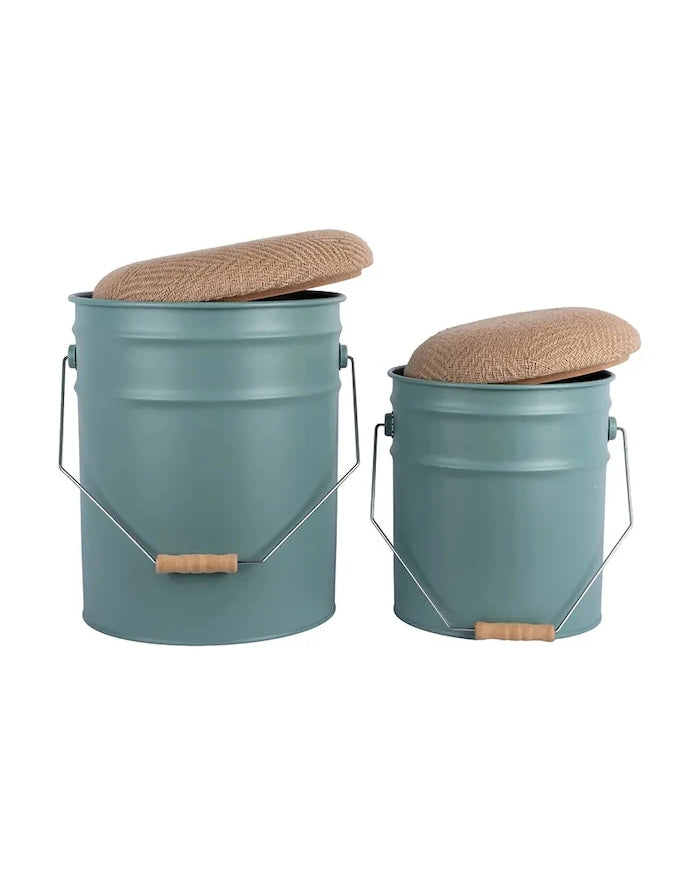 Табуретка с място за съхранение Leitmotiv Buckets 39 x 31 cm (2 броя)