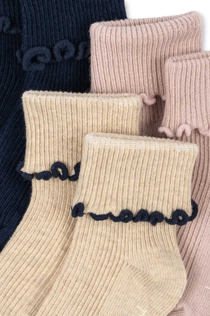 Детски чорапи Konges Sløjd 3 PACK RIB FRILL SOCKS (3 чифта)