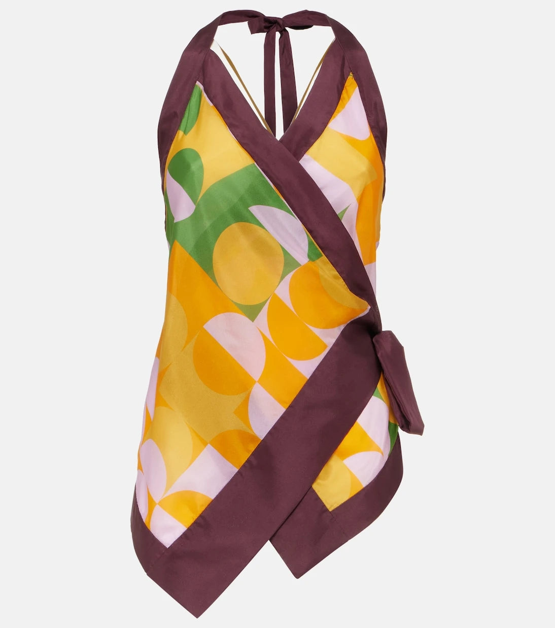 Dries Van Noten - Printed halterneck silk pongee top