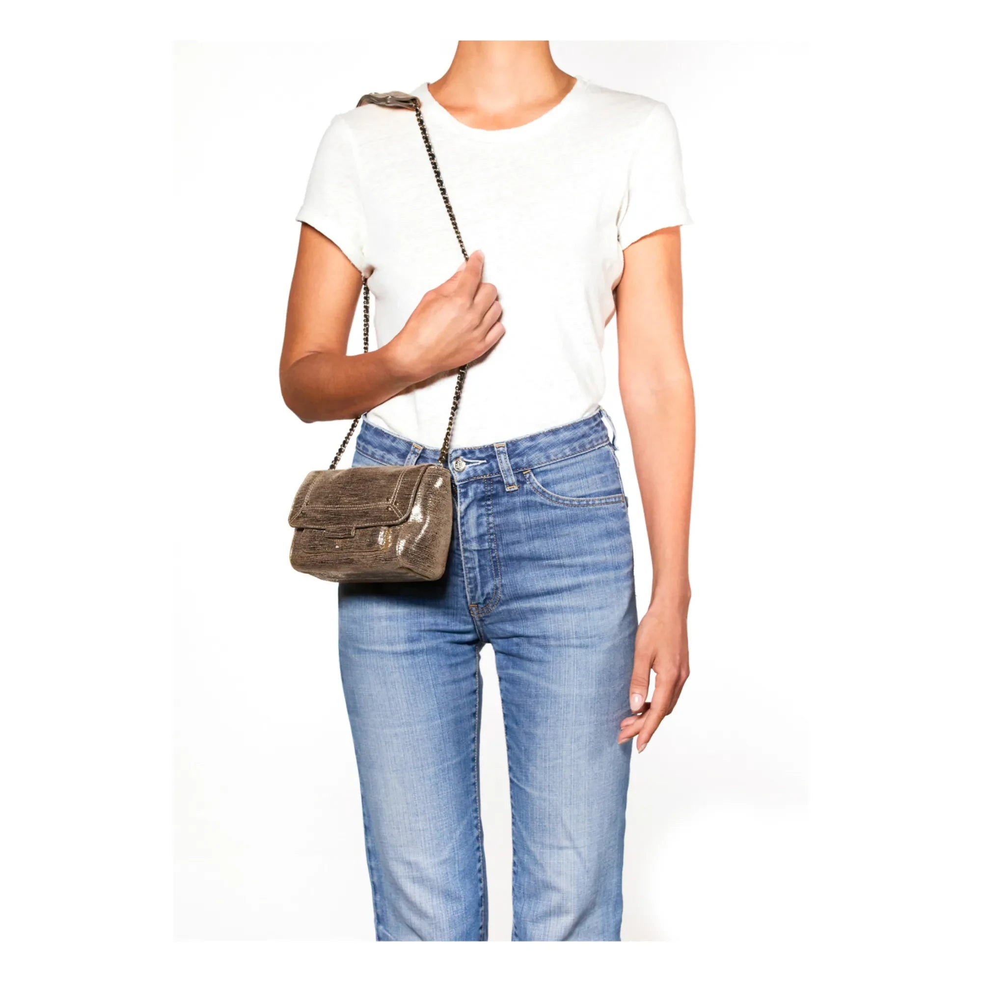 Jérôme Dreyfuss - Lulu S Lamé bag | Champagne