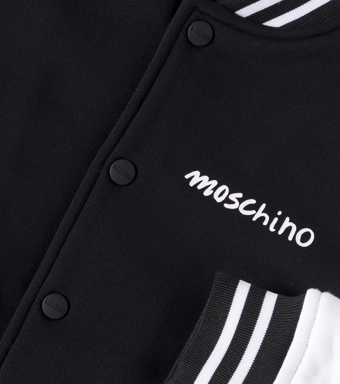 Moschino Kids - جاكيت بومبر مبطن بشعار العلامة التجارية ومصنوع من مزيج القطن