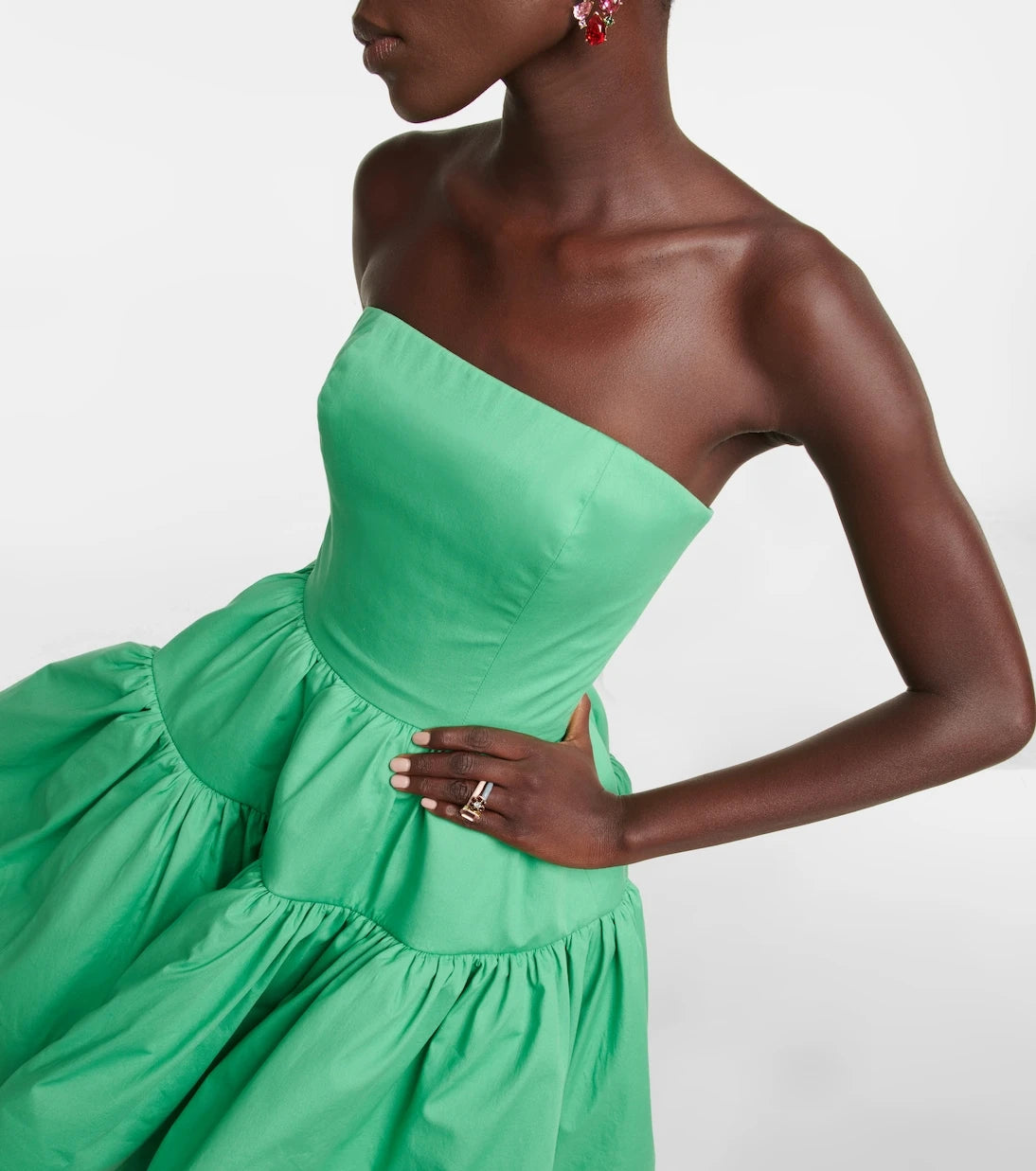 Oscar de la Renta - Strapless cotton minidress