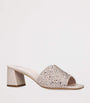 Gina Beige Leather Embellished Florence Heeled Mules 50