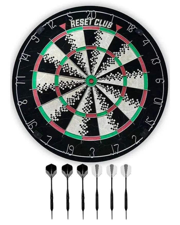 Reset Club Dartboard + 6 Ok Uçlu Dart Seti 45 cm