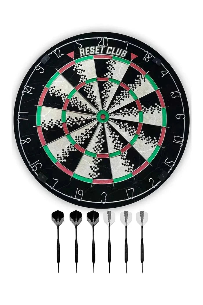 Reset Club Dartboard + 6 Ok Uçlu Dart Seti 45 cm