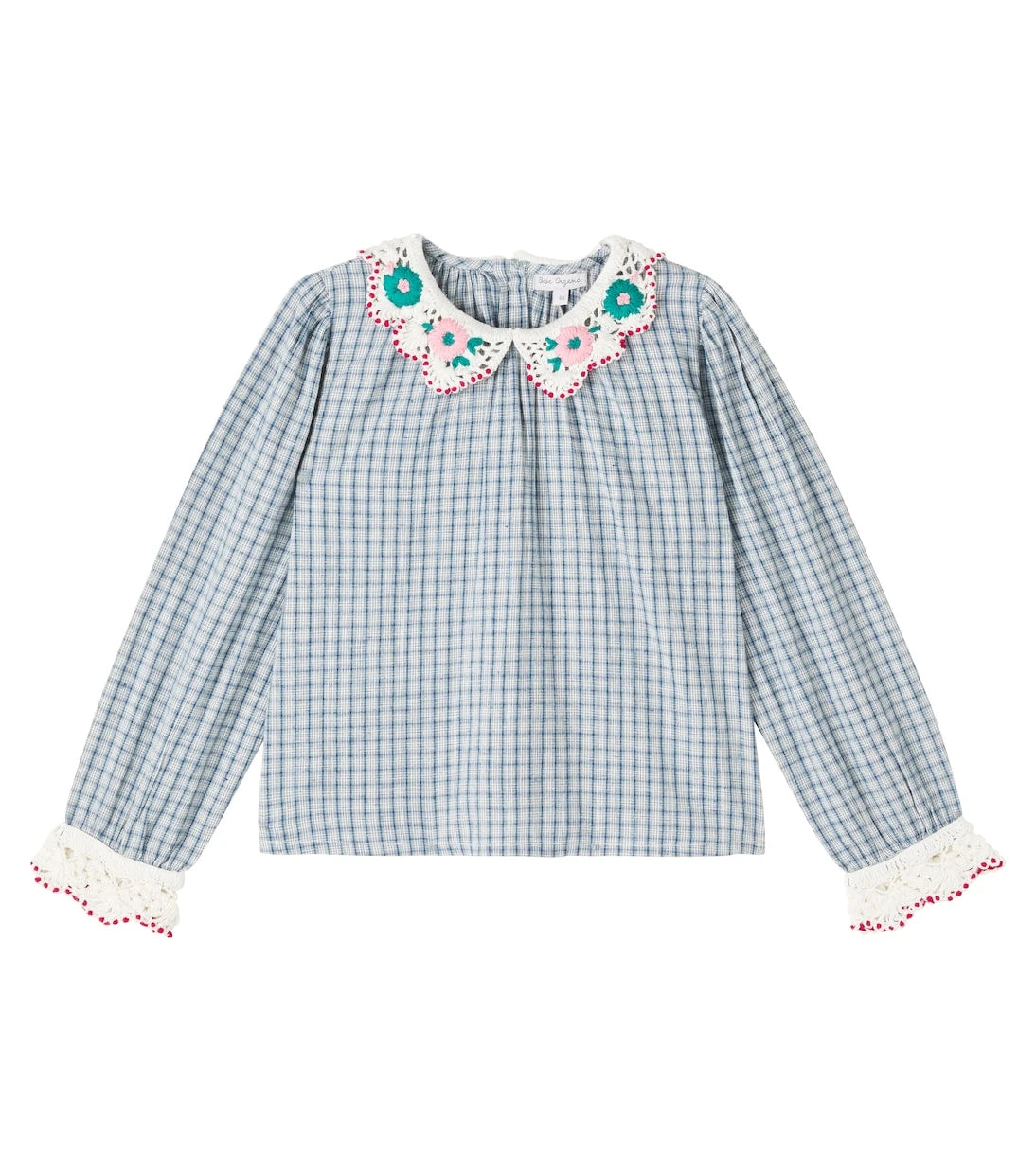 Bebe Organic - Rhea checked cotton and linen blouse