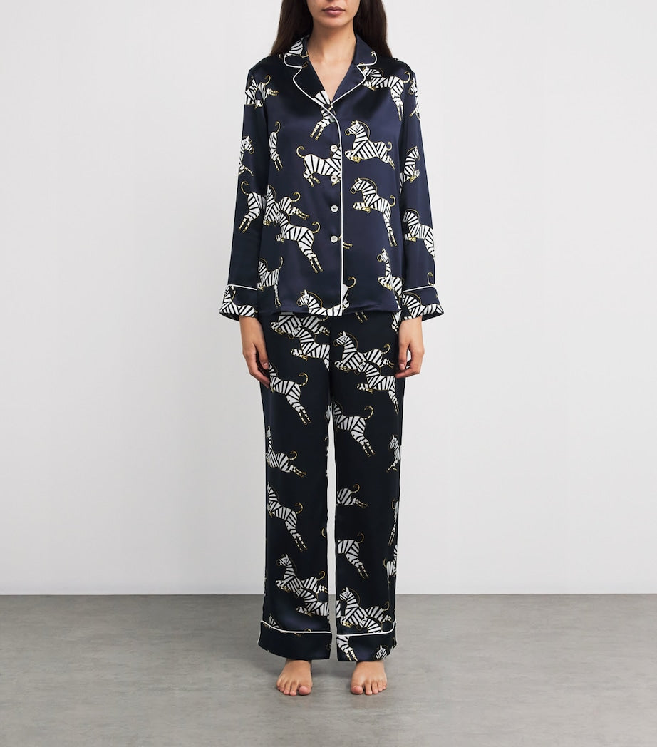 Olivia von Halle Multi Silk Satin Zizi Lila Pyjama Set
