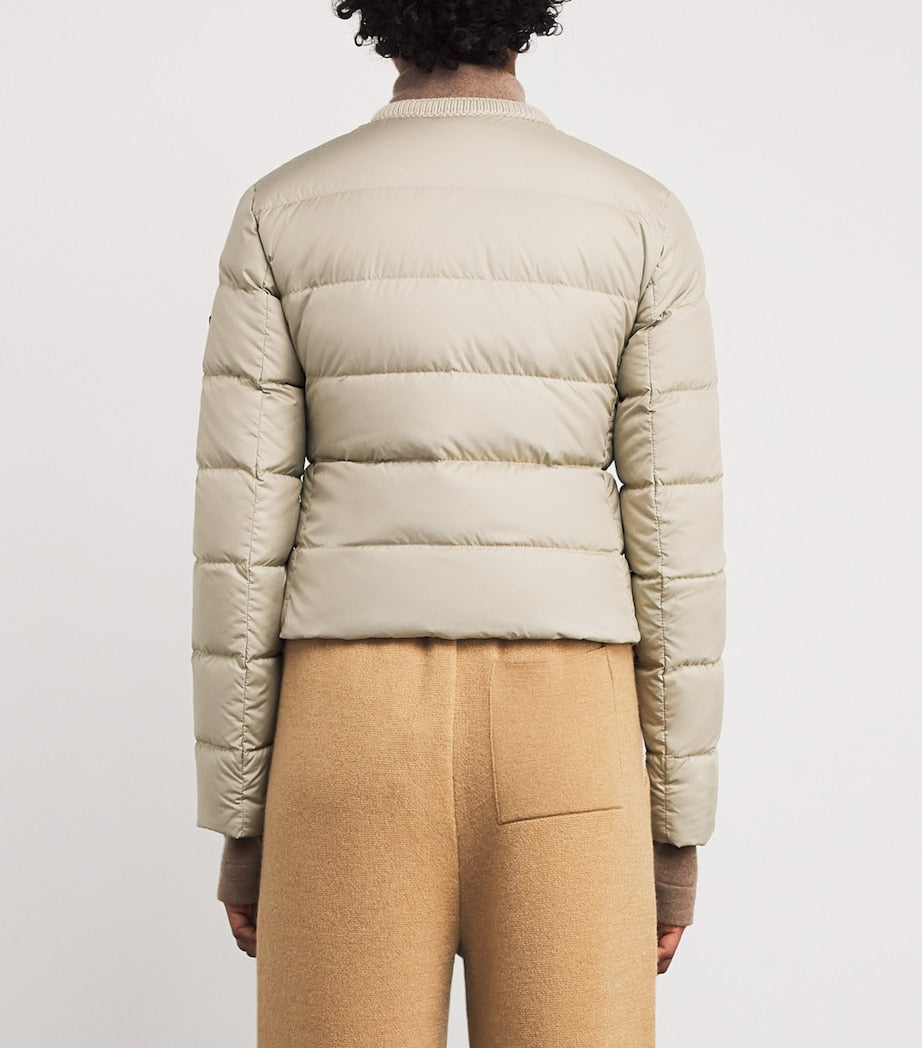 Moncler Beige Wool-Trim Mauvezin Puffer Jacket