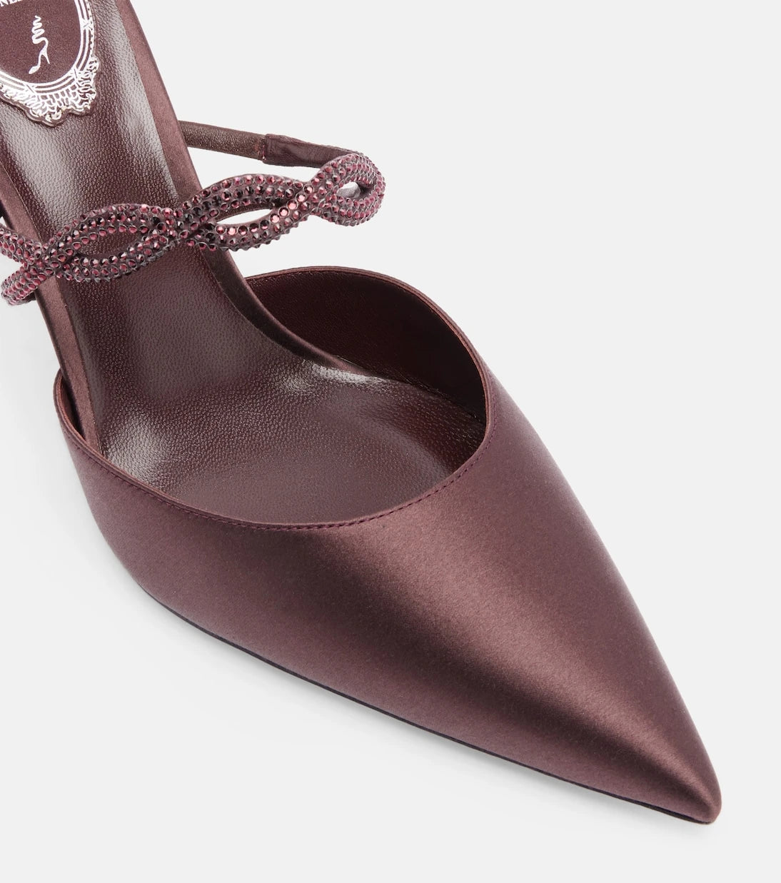 Rene Caovilla - Crystal-embellished satin mules