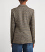 Wool Check Double-Breasted Blazer CHOCOLATE
