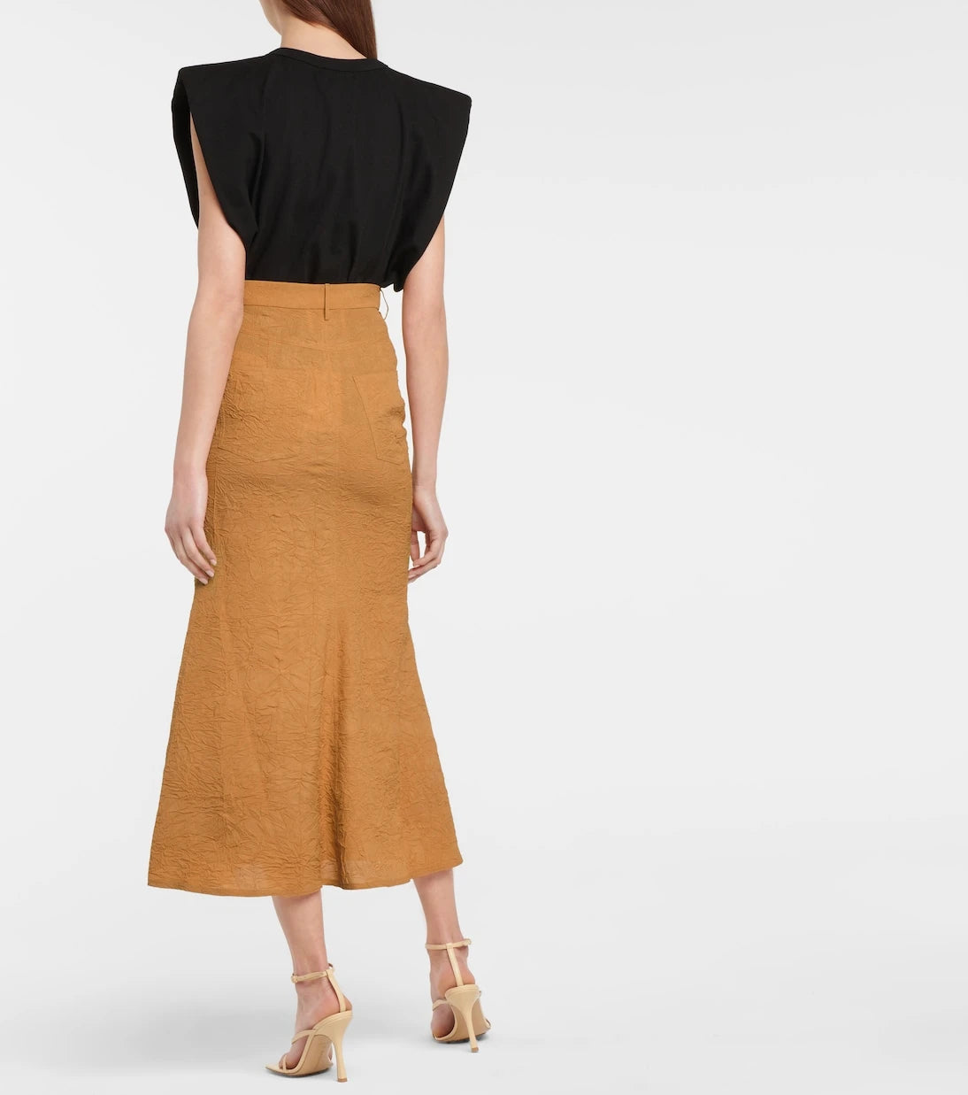 Nanushka - Bri crinkled sateen midi skirt