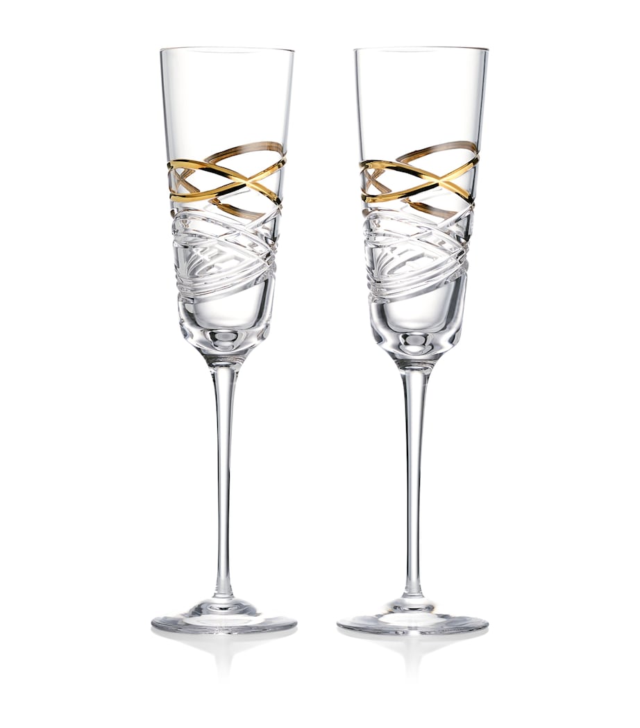 Set of 2 Glass Mastercraft Aran Champagne Flutes (275ml)