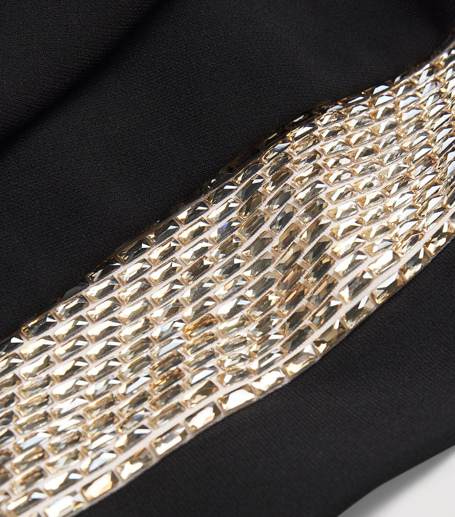 Roland Mouret Black Crystal One-Shoulder Gown