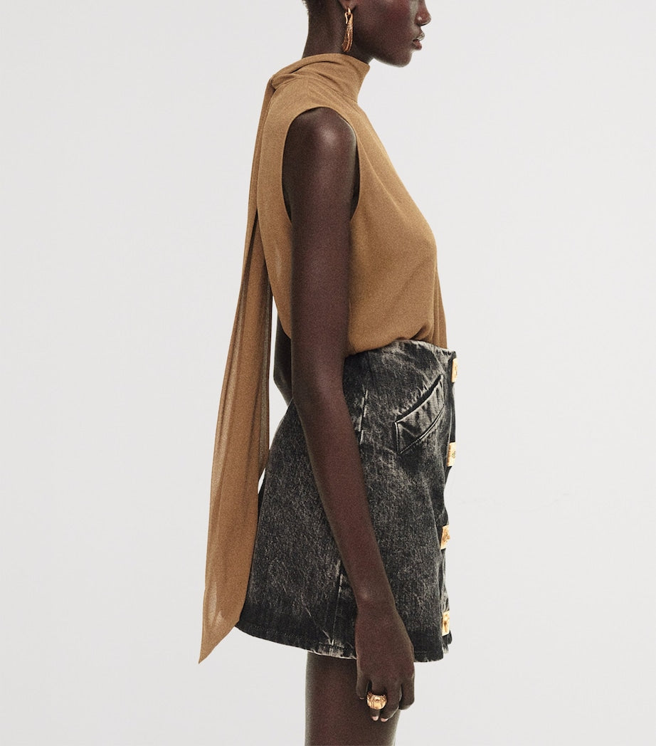 Black Leather Triple Western Belt