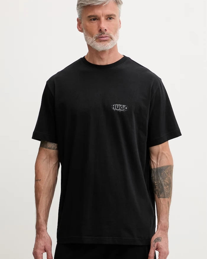 HUGO kısa kollu erkek pamuklu pijama SPRAY T-SHIRT