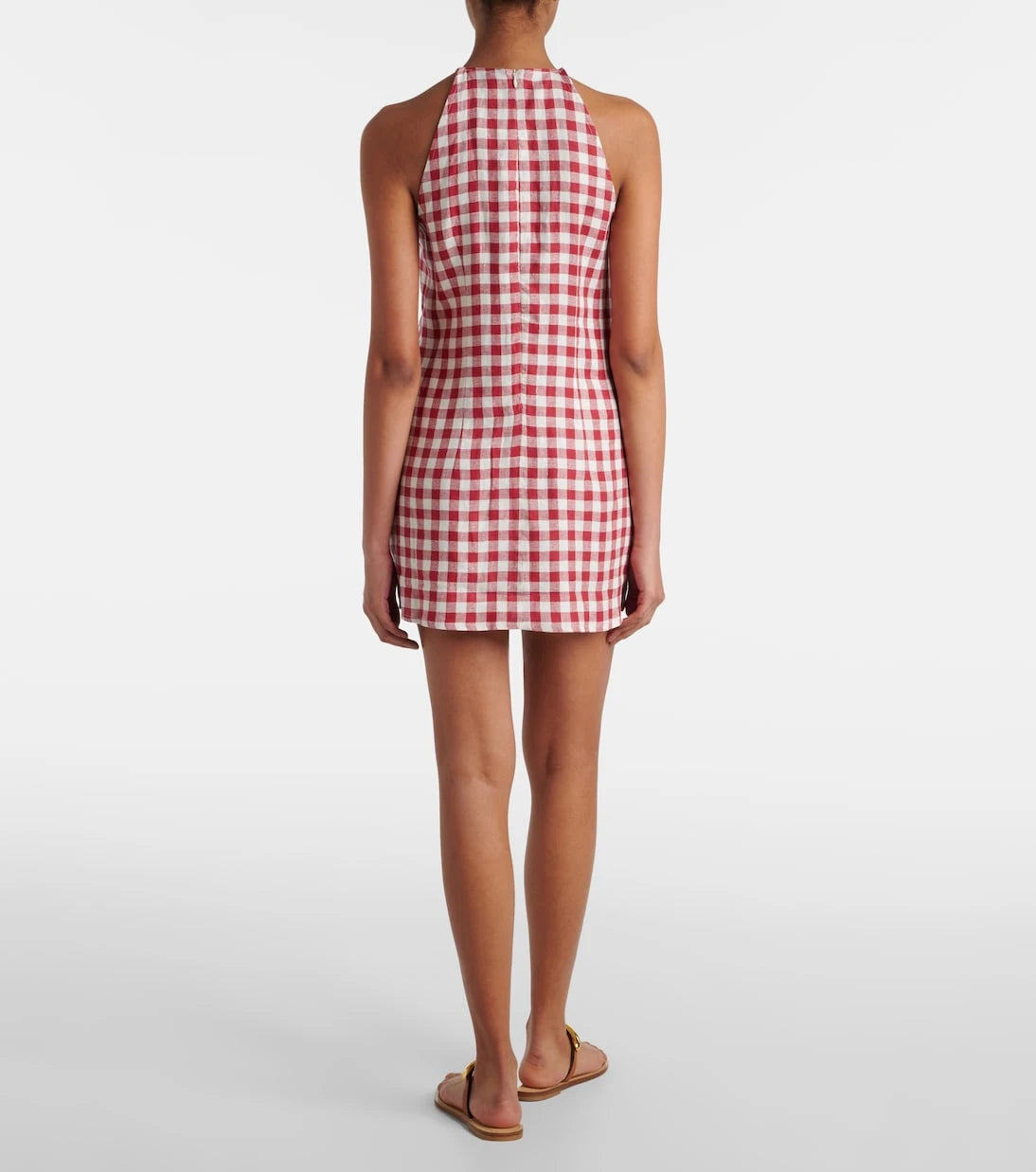 Asceno - Antiqua gingham linen minidress
