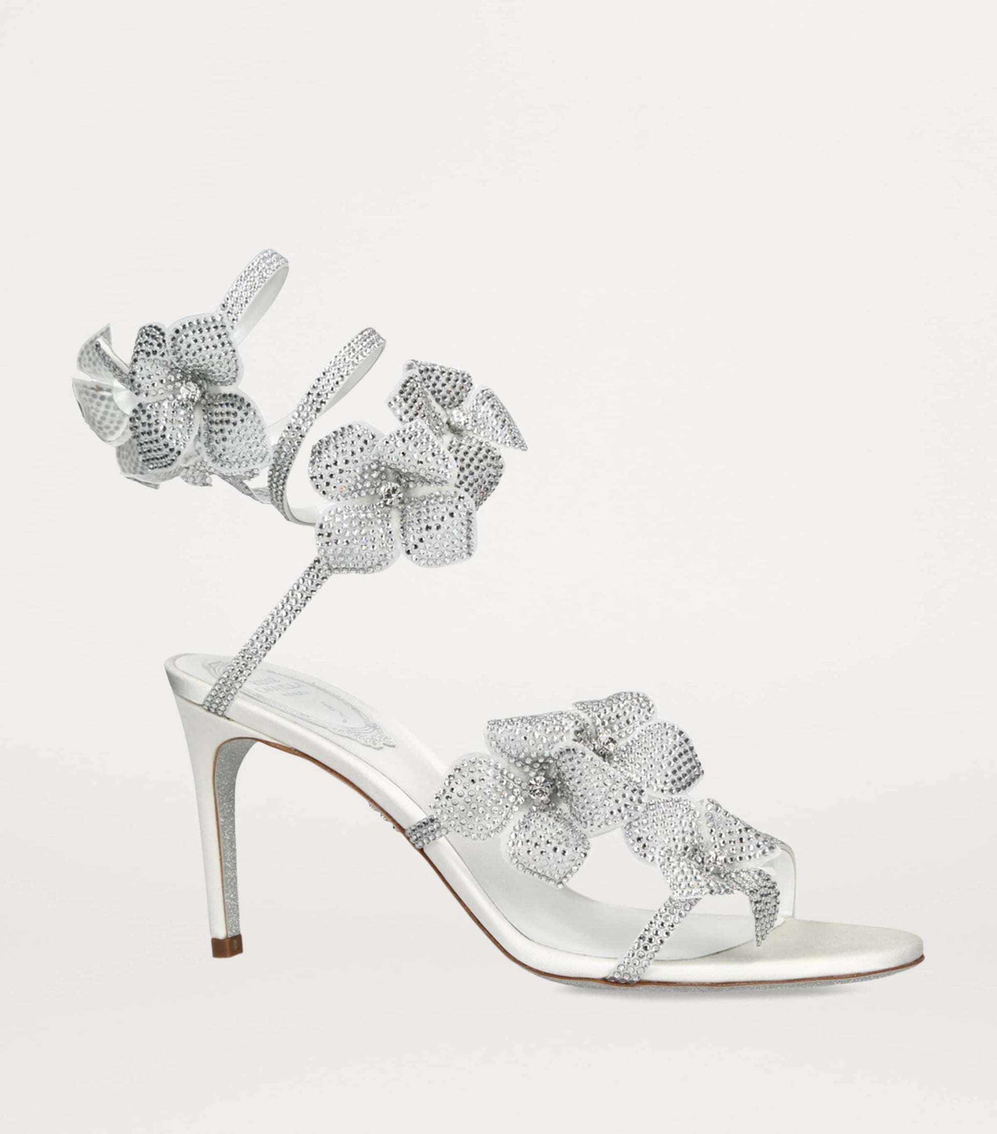 White Embellished Floriane Sandals 80
