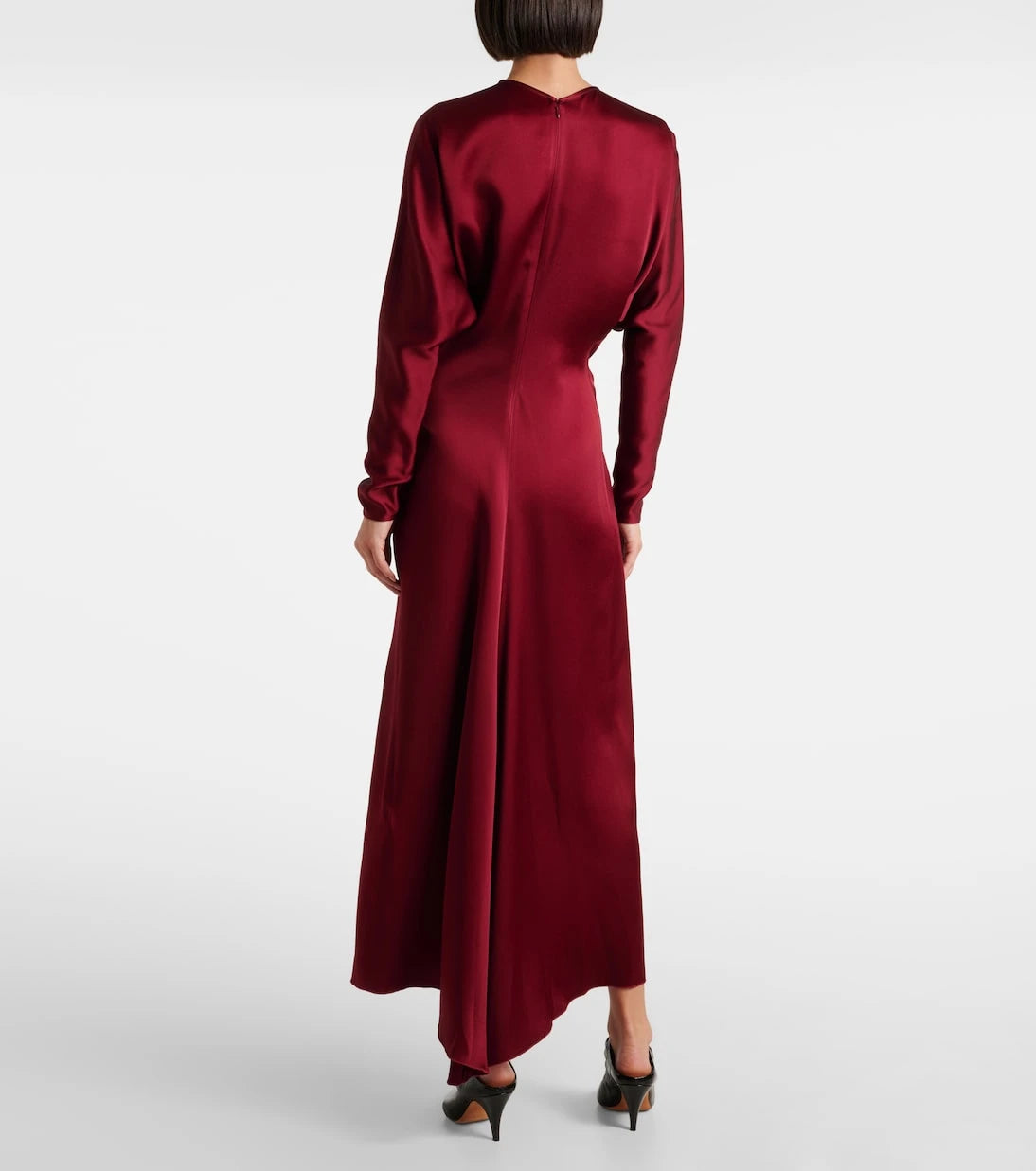 Victoria Beckham - Draped crêpe satin midi dress