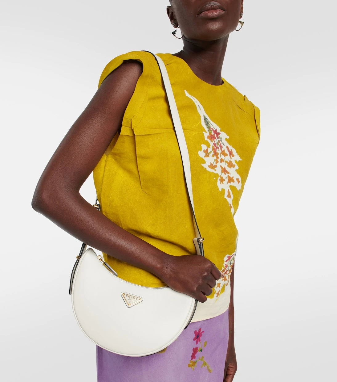Prada - Arqué leather shoulder bag