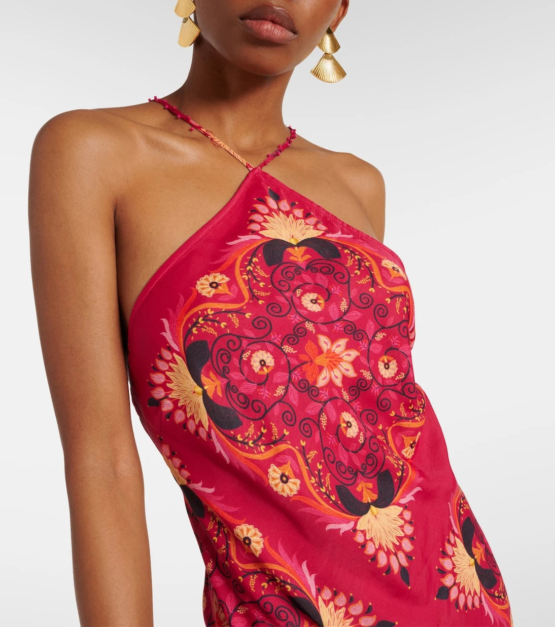 Farm Rio - Printed halterneck maxi dress