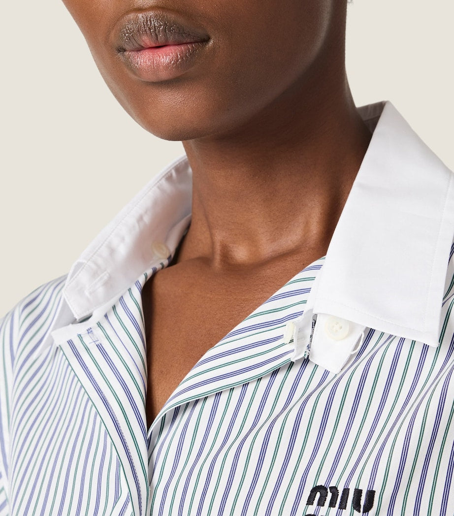 Cotton Poplin Stripe Mini Dress