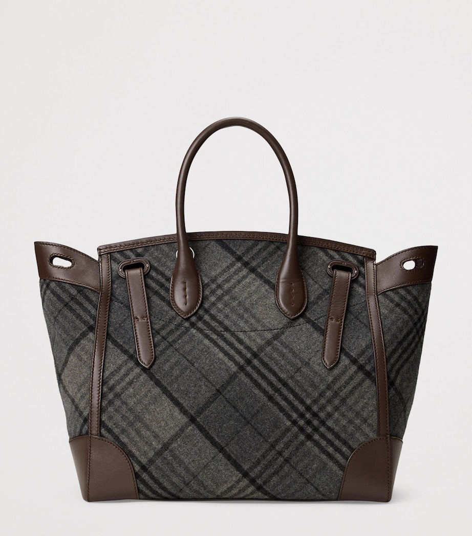 Grey Wool-Leather Soft Ricky 33 Top-Handle Bag