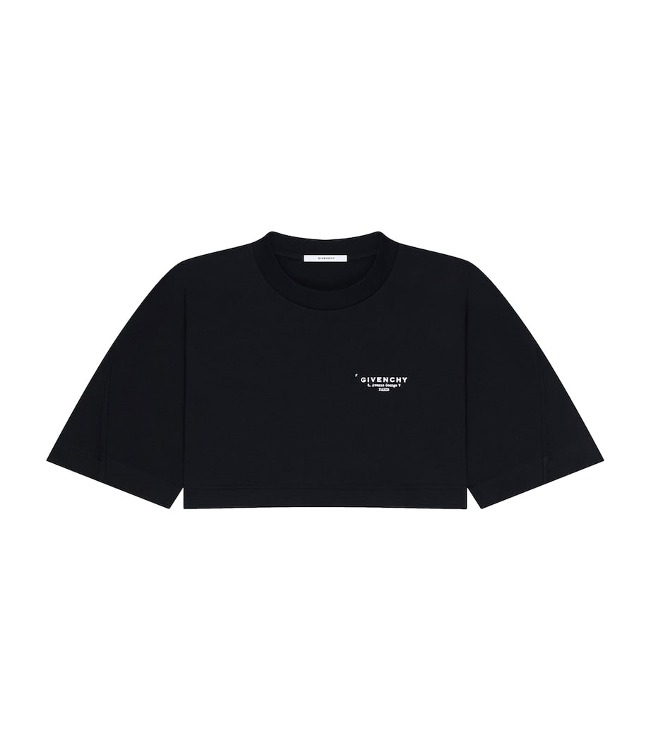 Givenchy Black Cotton Cropped Cocoon T-Shirt