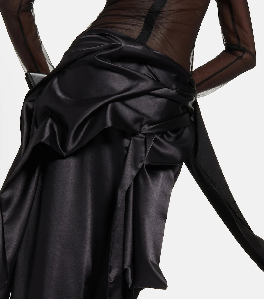 Acne Studios - Bow-detail satin maxi skirt