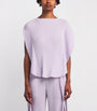 Purple Orbicular Pleats Top
