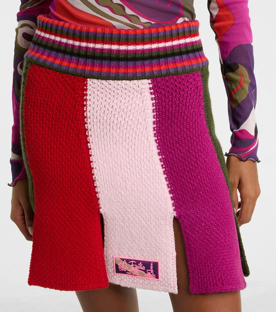 Pucci - Striped wool-blend miniskirt