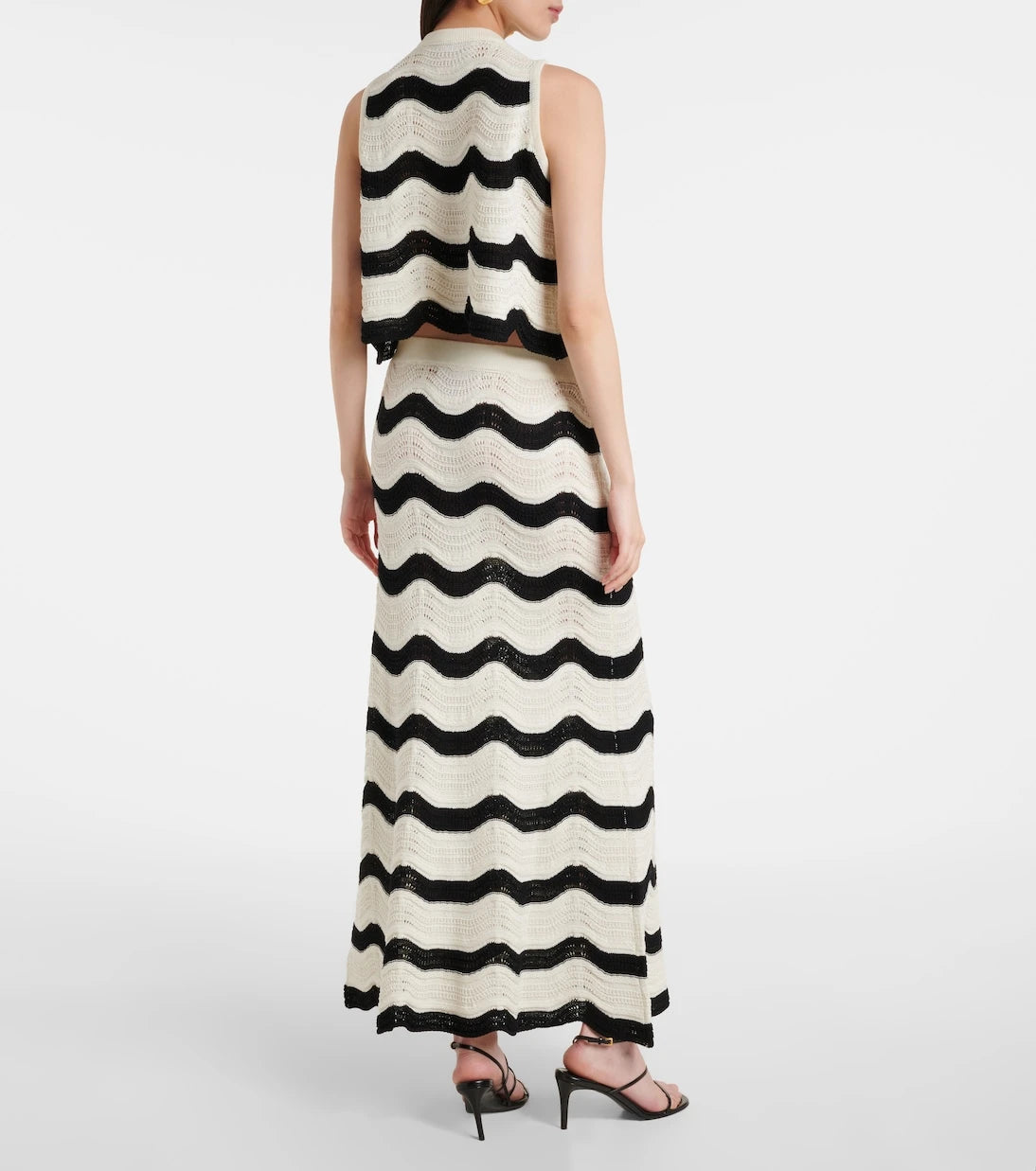 La DoubleJ - Chevron cotton crochet crop top
