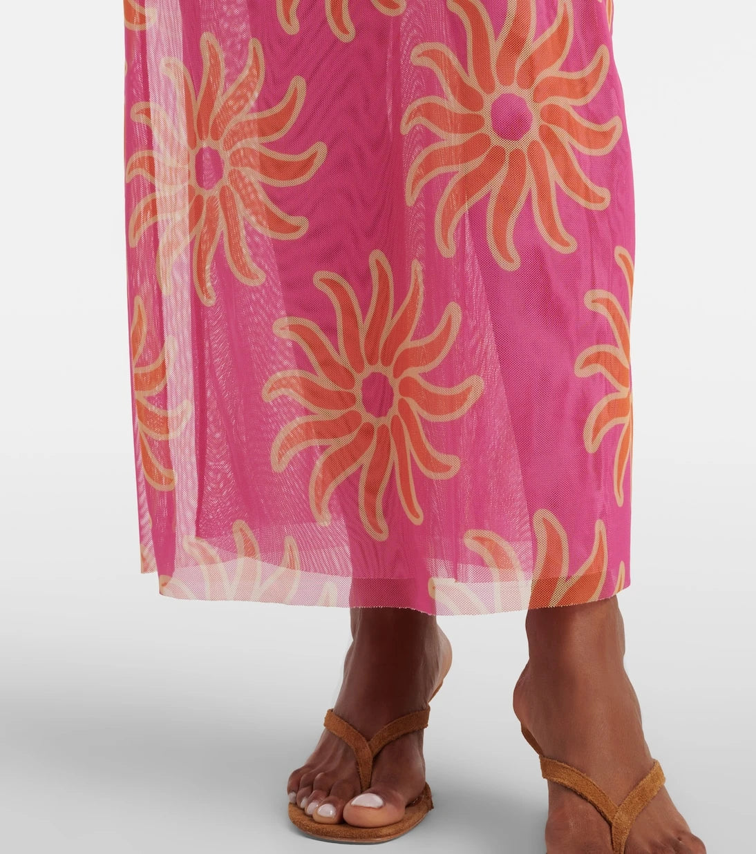Cala de la Cruz - Daphne printed mesh midi dress