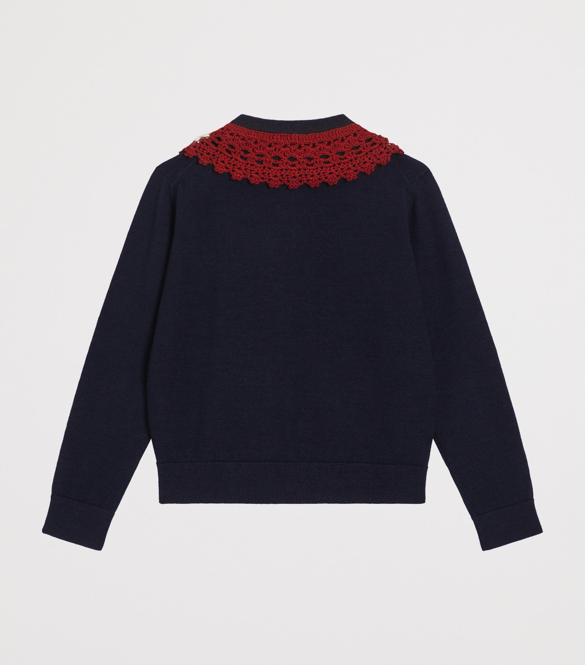 Dolce & Gabbana Kids Virgin Wool-Blend Crochet Trim Cardigan (8-12 Years)