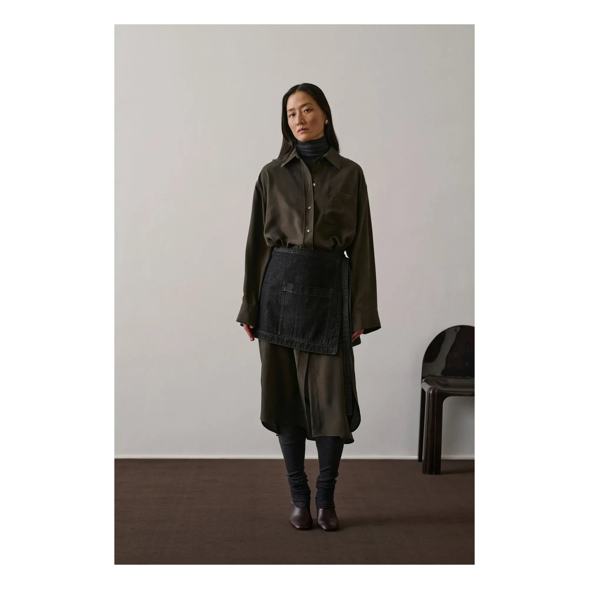 Soeur - Flora silk dress | Dark khaki