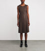 Joseph Brown Leather Heidi Midi Dress