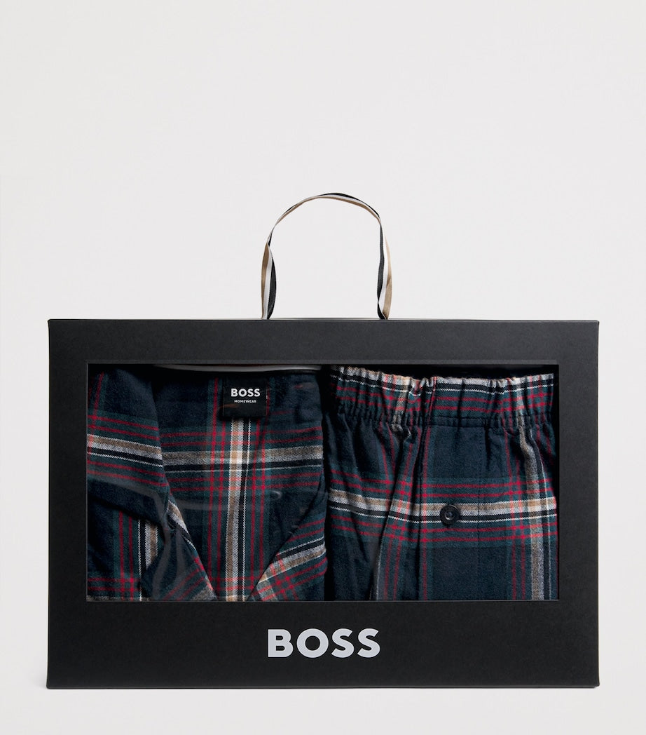 Cotton-Blend Check Pyjama Set