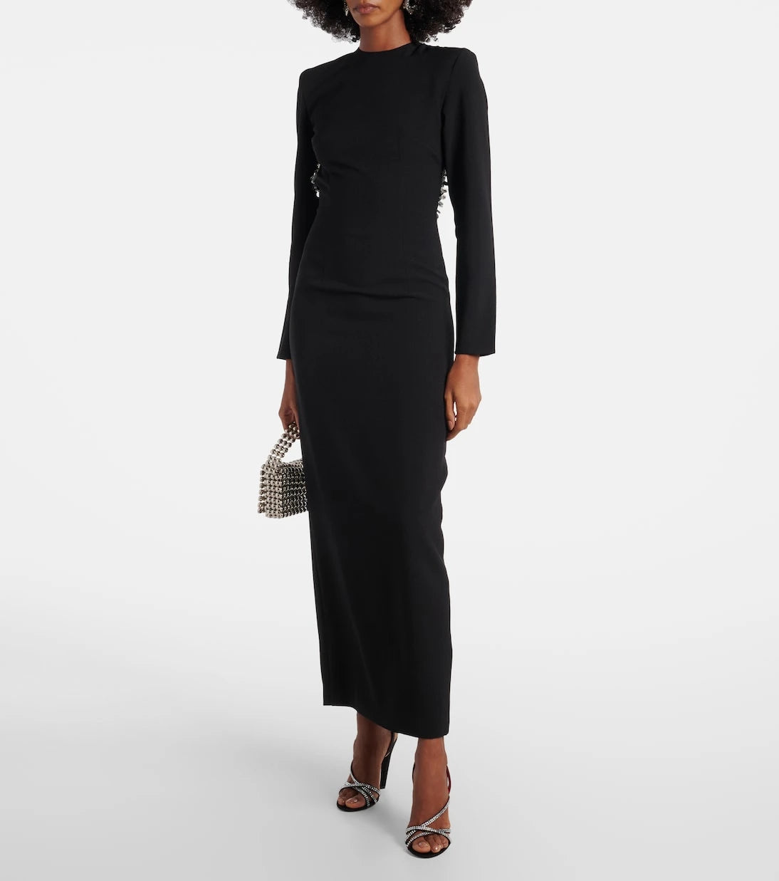 Rotate - Sequined open-back crêpe maxi dress
