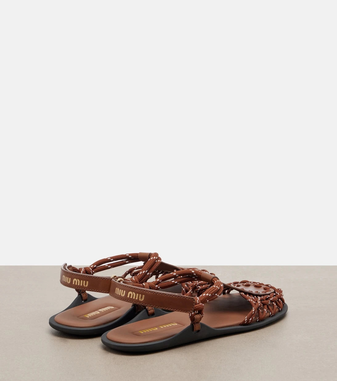 Miu Miu - Leather-trimmed sandals