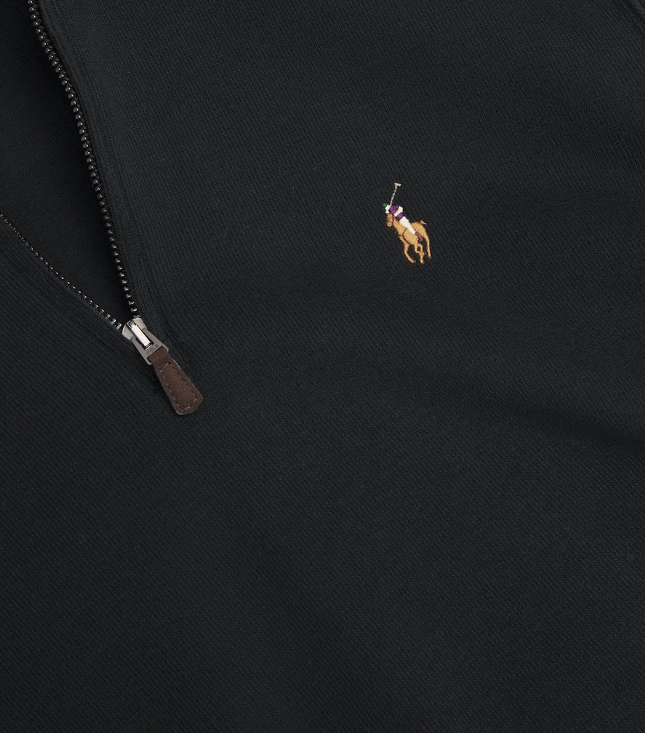 Polo Ralph Lauren Black Cotton Quarter-Zip Sweater
