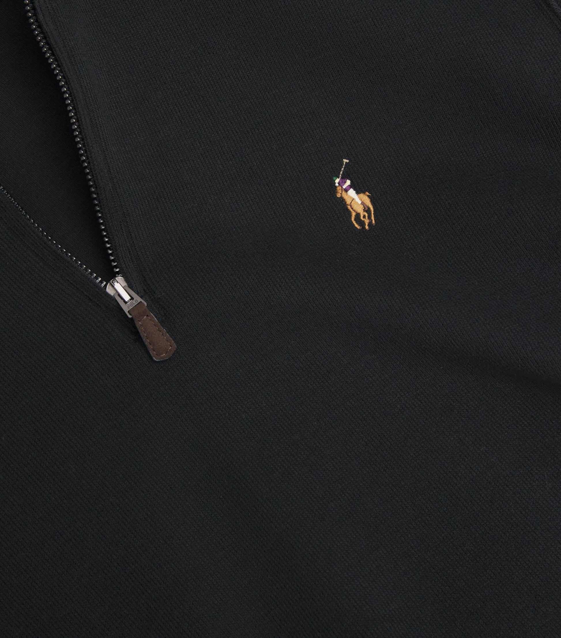 Polo Ralph Lauren Black Cotton Quarter-Zip Sweater