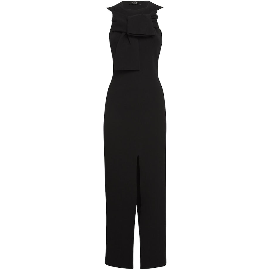 Knitted Neck-Tie Maxi Dress