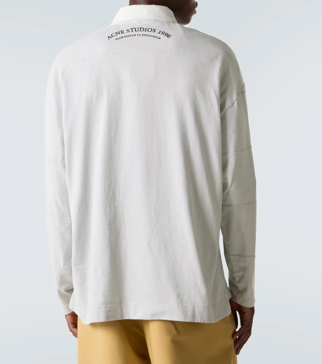Acne Studios - قميص بولو من قطن الجيرسيه مزين بشعار الماركة