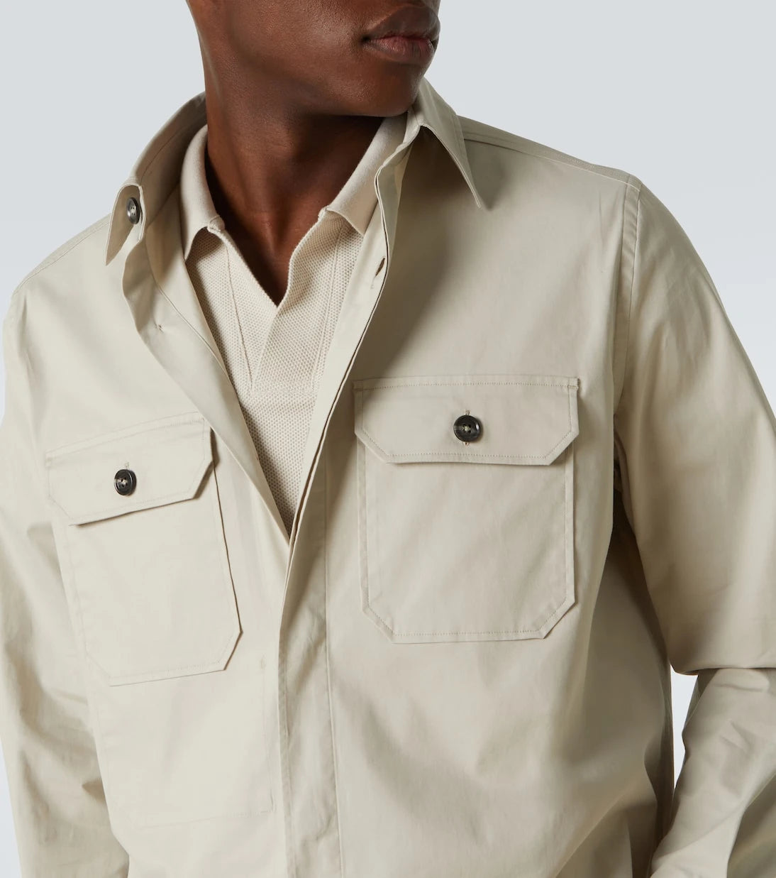 Zegna - قميص علوي من مزيج القطن
