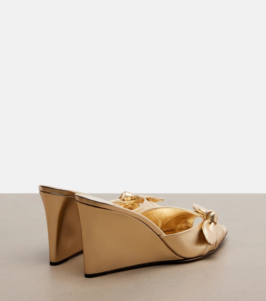 Jimmy Choo - Livi metallic leather wedge mules