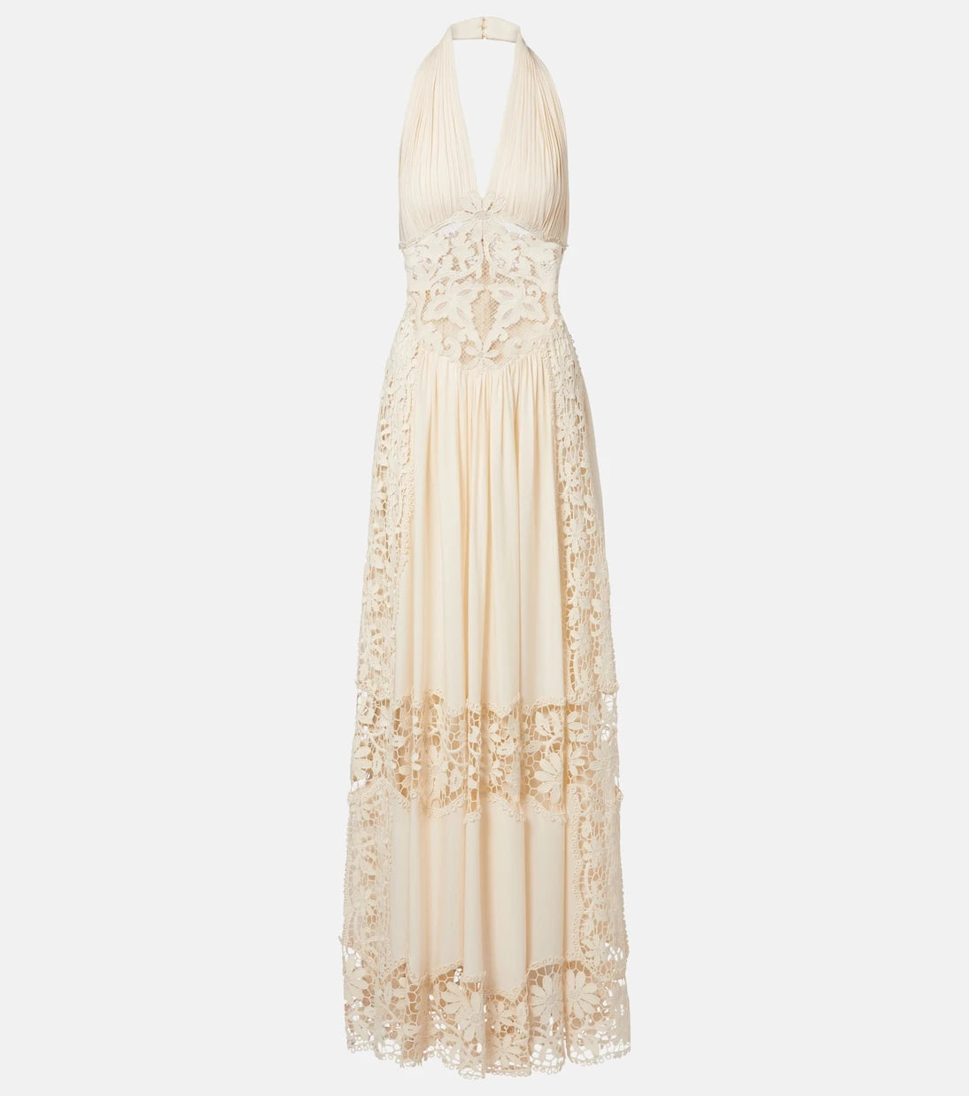 Elie Saab - Georgette and macramé gown