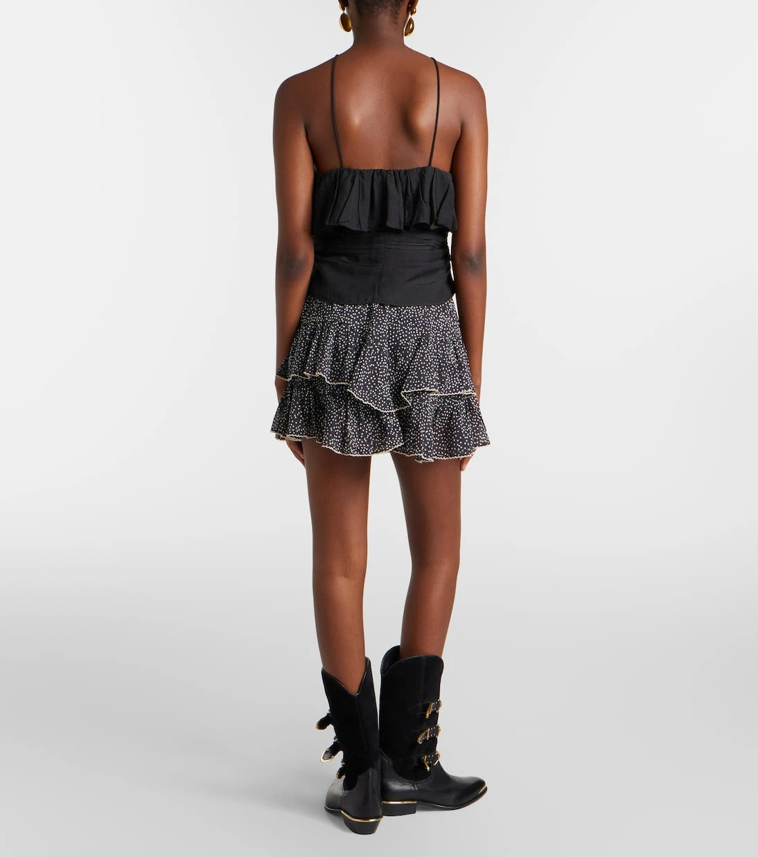 Marant Etoile - Jocadia polka-dot ruffled cotton shorts