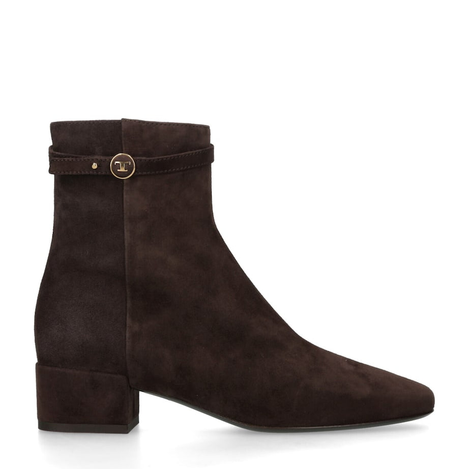 Tod's Brown Suede Stivaletto Cuoio Ankle Boots 35