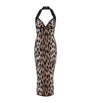 Balmain Brown Leopard Jacquard Midi Dress
